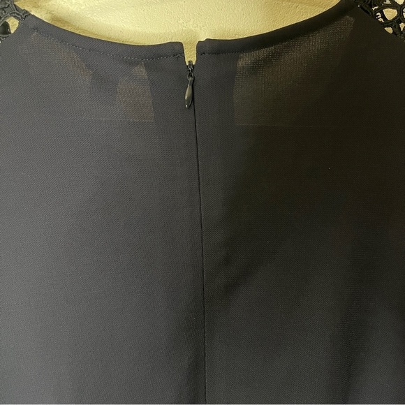 Ann Taylor Navy Embellished Crochet Blouse 3/4 Sleeve L - Picture 8 of 16